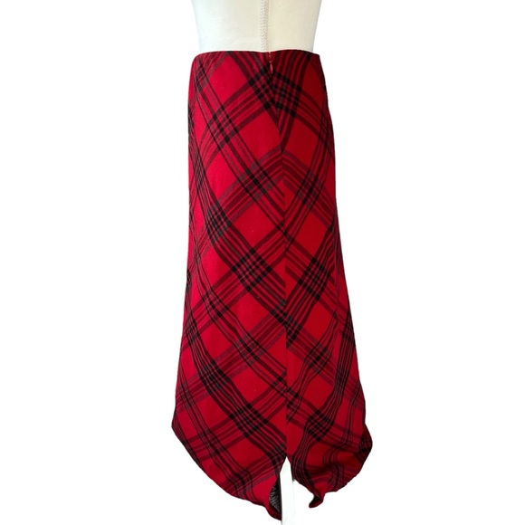 VTG y2k casual corner annex red plaid maxi skirt women 6 26” Christmas holidayy - Picture 2 of 4